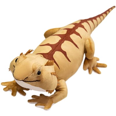 4254Cm Simulatie Baardagaam Wild Dier Knuffel Groen Bruin Lange Staart Kussen Decoratie Mannen Cadeau 42cm bruin