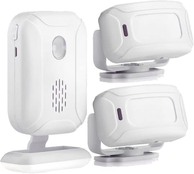 Draadloos Deuralarm - Welkomst Chime Bewegingsmelder - Winkel Beveiliging - 5-in-1 Multi-modus - Set 3 - Wit
