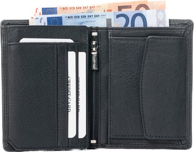 LeonDesign - portemonnee - Portemonnee heren - Portefeuille Heren - Heren Portemonnee leer - Portemonnee heren pasjes houder - Portemonnee jongens - Cadeau voor hem - Cadeau voor mannen - Cadeau - Kado - Muntvak - Briefgeldvak - 11 pasjes - Zwart