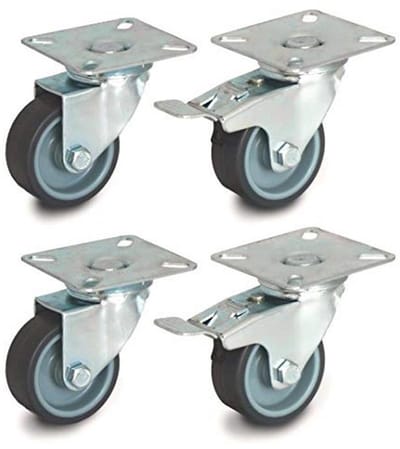 Zwenkwielen 50 mm Set van 4 met Plaatfitting - Ideaal voor Lichte Industrie en Thuisgebruik