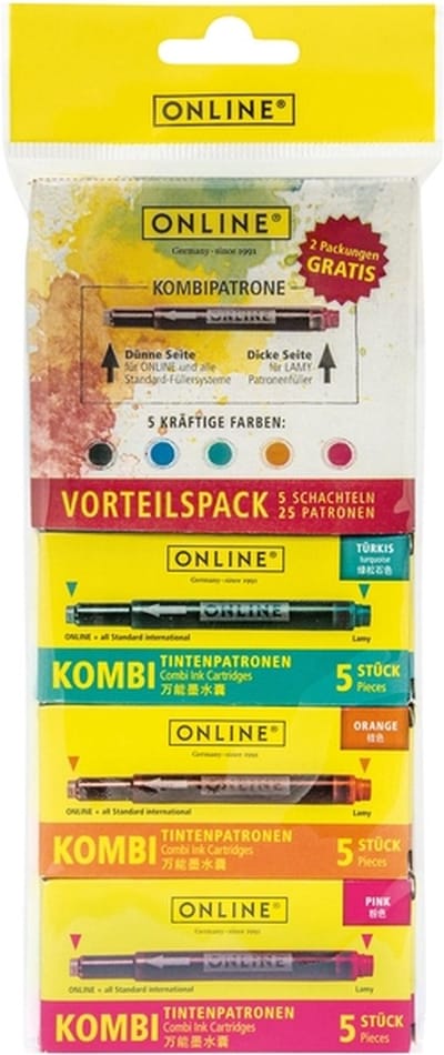 Tintenpatrone Online Kombi sortiert Blister mit 5 Kartons à 5 Stück