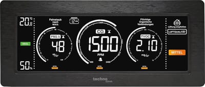 Luchtkwaliteitsmonitor - Meet en beoordeel CO2, TVOC en fijnstof in uw kamer