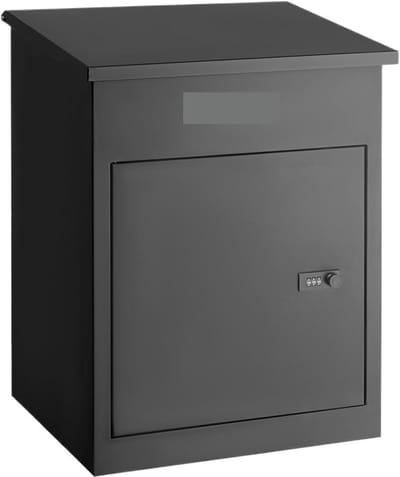 Brievenbus Pakketbox - Postopslag Buiten - Veilig Post Ontvangen - Diefstalbeveiliging met Slot - 44x59x35 cm - Zwart