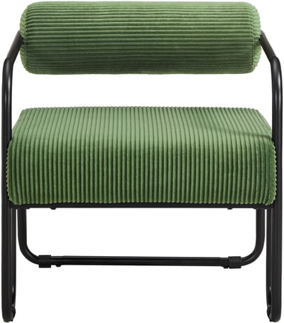 Moderne Loungestoel Corduroy - Fauteuil Met Zwart Metalen Frame - Comfortabele Zitstoel - 68,5x73x70,5 cm - Ontspannen - Woonkamer Zwart