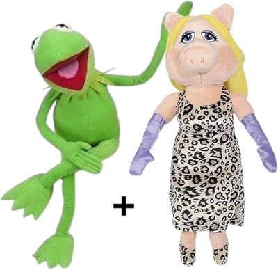 Pluchen Kikker en Varkentje Knuffel Set