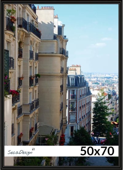 Fotolijst - SecaDesign - 50x70 cm Fotomaat - Zwart - Posterlijst