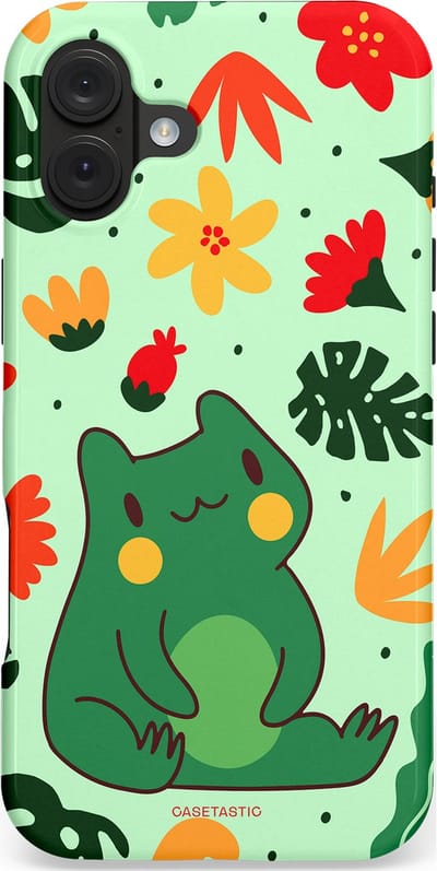 Casetastic hoesje geschikt voor Apple iPhone 16 Plus - MagSafe - Dubbellaagse bescherming - Kwaakje - Fashion Case - Mintgroen Rood Okergeel
