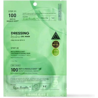 VT Pro Cica | Collageen| Reti-A | Vita-Light | Hydrop Reedle Shot 100 2-staps Hydrogel Masker 34,5g *4 stuks Reti-A Mask 4PCS