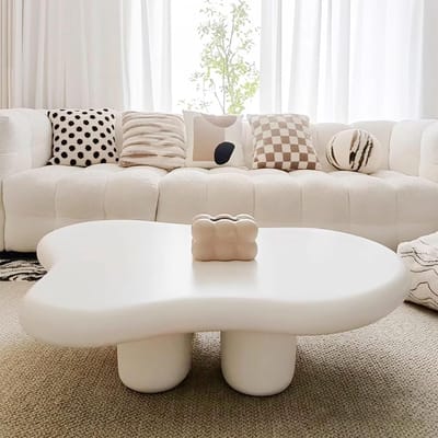 Moderne Witte Salontafel 100cm voor Woonkamer en Kantoor - Eenvoudige Montage