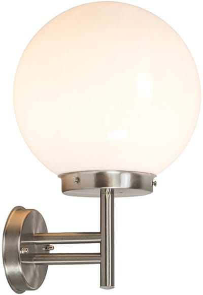 QAZQA sfera - Moderne Wandlamp voor buiten - 1 lichts - D 270 mm - Wit - Buitenverlichting