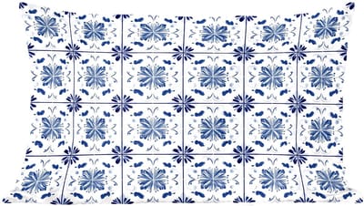 Sierkussens - Kussentjes Woonkamer - 60x40 cm - Patroon - Tegel - Blauw