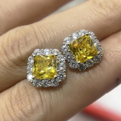Diwenfu Aros Mujer Oor Wit Diamant Sieraden Stud Oorbel Voor Vrouwen Boheems Vierkant Zilver 925 Sieraden Orecchini Topaas Oorbellen