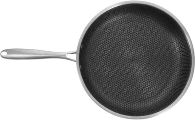 Honingraat Koekenpan - Koekenpan Eieren - Ontbijt Bereiden - Gelijkmatige Warmteverdeling - 30 cm - Zilver