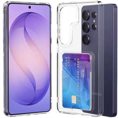 Hoesje - geschikt voor Samsung S26 Ultra - Pasjeshouder - Transparant - Kaarthouder - Kristalhelder - Hard Case - hoes