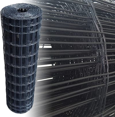 Tuingaas Rol 25m 100cm hoog - 100x50mm maaswijdte 2.1mm draaddikte - Antraciet geplastificeerd