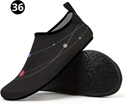 Bovista Waterschoenen Voor Kinderen & Volwassenen - Aqua Shoes - Aquaschoenen - Afzwemschoenen - Zwemles Schoenen - Zwart - Maat 36