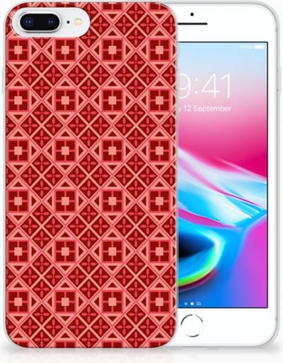 TPU Hoesje voor Apple iPhone 7 Plus | 8 Plus TPU bumper Batik Rood