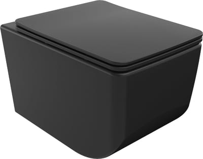 Mexen Vera wc-pot Rimless met soft-close dunne zitting, duroplast, zwarte mat - 30164070
