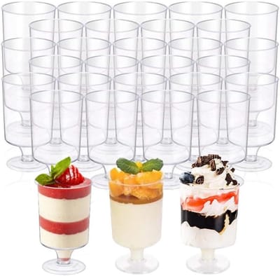 Dessertbekers - Mini bekers - Feestelijke presentatie - BPA-vrij plastic - 100 ml 50 stuks - Transparant