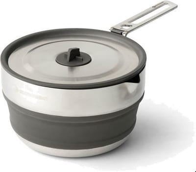 Sea To Summit - Roestvrij Staal - Camping - Opvouwbare Pan - 1.8l - Zilver - Campingpan