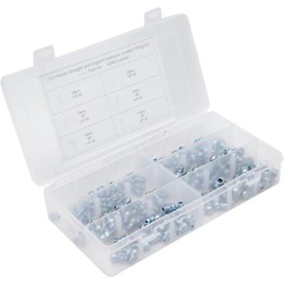 110 Pièces 45 degrés 1 8 pouce 28 Graisseur Pointe de Graisseur Buse Raccord pour Machines d'Ingénierie Galvanoplastie Bleu