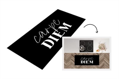 Keukenloper - Loper keuken - Carpe diem - Quotes - Spreuken - Pluk de dag - 120x50 cm - Keukenloper vinyl