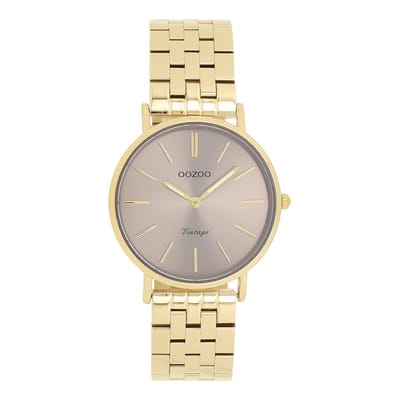 OOZOO Vintage series - Goudkleurige horloge met roestvrijstalen armband roestvrijstalen armband - C20408