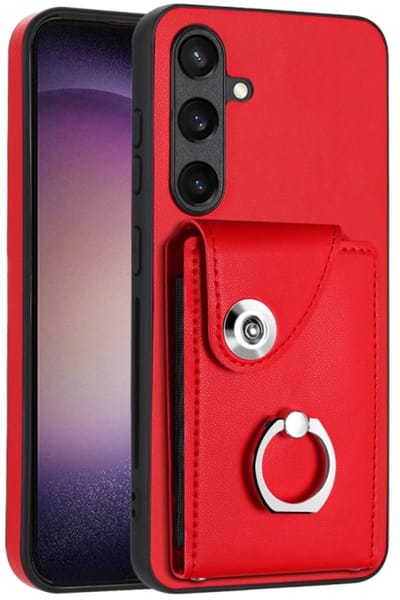 Voor Samsung Galaxy S24+ 5G orgelkaarttas ringhouder PU telefoonhoesje (rood)
