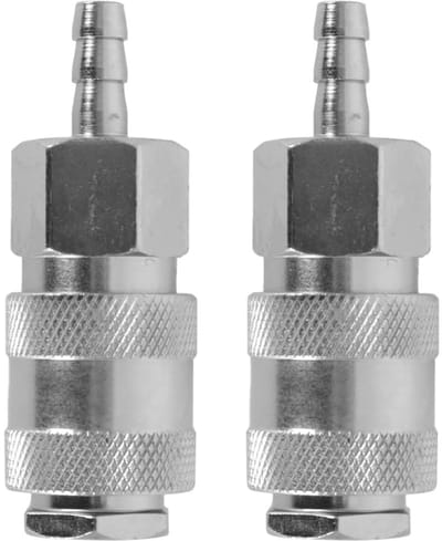 Dailygoods - 2 stuks 6 mm slangpilaar industriële snelkoppeling - vernikkeld ijzer pneumatische luchtcompressor slangkoppelingen