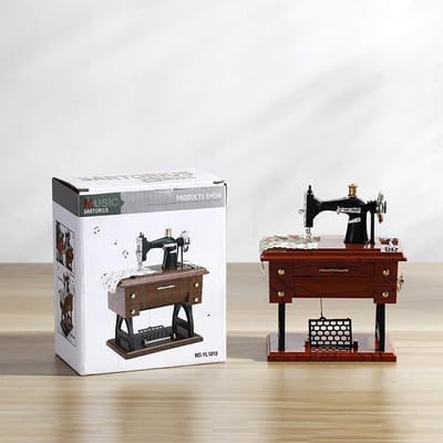 Vintage Mini Naaimachine Muziekdoos Sartorius Model Muzikaal Speelgoed Decoratie TT