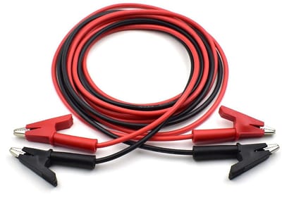 Testkabels Krokodilklem - Dubbele Klem Draad - Elektrisch Testen - Zware Koperen Kabel - 2 Meter - Rood Zwart