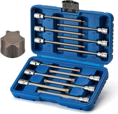 12-delige Extra Lange Torx Bit Doppenset 3/8 Inch Aandrijving T10 T60