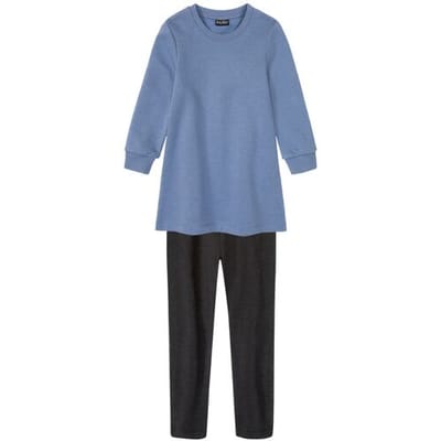 LUPILU Meisjes jurk met legging (Blauw/zwart, 86/92)