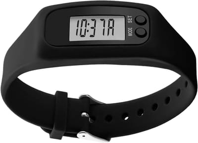 Stappenteller Horloge - Fitness Tracker - Dagelijkse Beweging - Licht LCD Display - 25 x 27 cm - Zwart