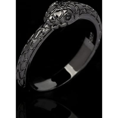 Europese en N Zwart Goud Ring Stijl Donkere Gotische Stijl Persoonlijkheid Cool Zwarte Mamba Slang Ring No. 10 black