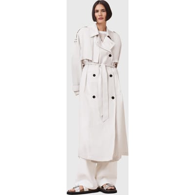 AllSaints Linnie Trench Stone White Größe: L | Trench Coats Outlet | Damen | Weiß