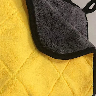 CEZETCLEAN Microvezeldoekje SPL-MT012 60x50cm - 1200 gsm - geel/grijs - wassen auto, motor, scooter, camper
