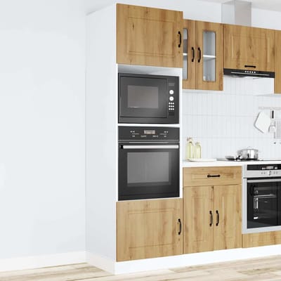 vidaXL - Ovenkasten - 2 - st - Kalmar - bewerkt - hout - artisanaal - eikenkleurig