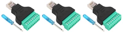 3 Stuks RJ45 Schroefconnector Adapters voor Cat 6 Netwerkkabels - Ethernet Vrouwelijk naar 8-Pin AV Terminal, Ideaal voor Thuisnetwerken en Professionele Installaties