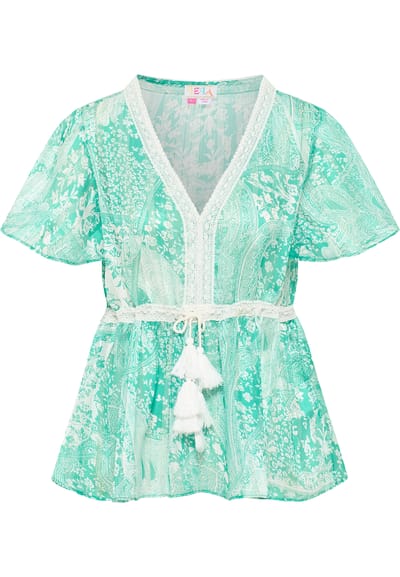 IZIA Blouse Dames Groen Wit