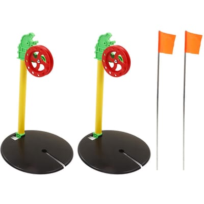 2 Pièces Hiver Glace Mini Canne à Pêche Poisson Moulinet Drapeau Équipement d'Appâtage Extérieur Hiver Rivière Pêche Flottante Canne à Pêche Drapeau red
