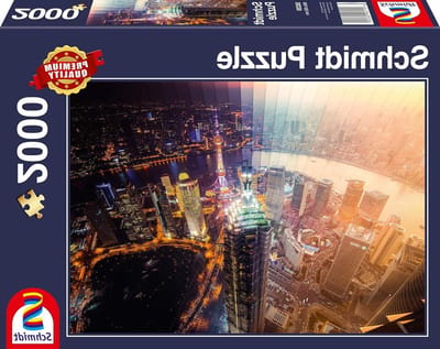 Legpuzzel 2000 Stukjes - Steden Puzzel - Ontspannend Tijdverdrijf - Dag en Nacht Skyline - 69.2 x 96.8 cm - Multicolor