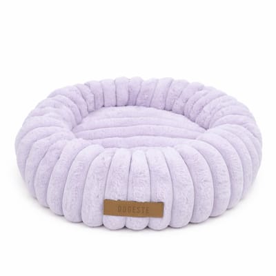 Dogeste Nesto M - Hondenmand 60 cm - Rond - Voor Kleine en Middelgrote Honden - Antistress Pluche - Antislip en Wasbaar - Paars