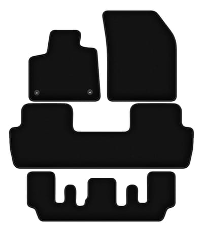 Wielganizator WLG-BASIC – Autovloermatten – Zwart – Peugeot 5008 II GT line – 7 Persoons