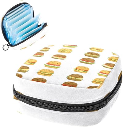 Maandverband tasje - Hygiëne zakje - Discrete opslag - Zachte pluche stof - 17x17x12 cm - Meerkleurig