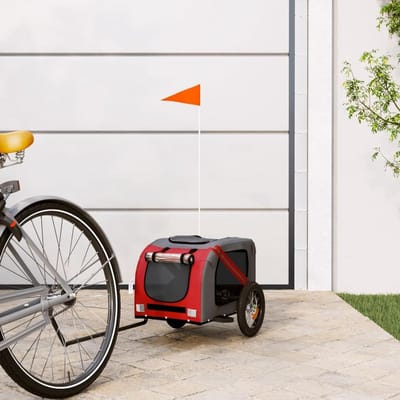 Fietskar voor honden - Hondenkar Fietstassen - Comfortabel Vervoer - Waterafstotende Hoes - Niet gespecificeerd - Rood en grijs