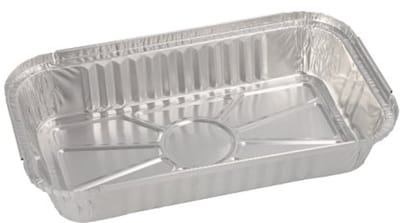 50 Schalen, alu hoekig 0,65 l 3,4 cm x 13 cm x 22 cm