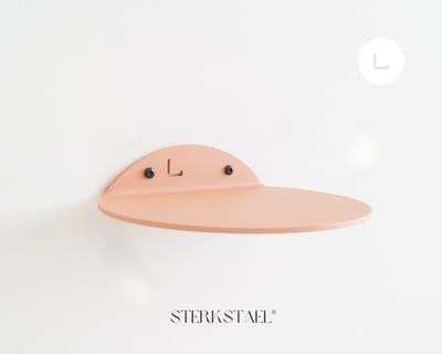 STERKSTAEL Saga wandplank Dusty Rose - stalen wandplank - kleur oud roze - poedercoating - staal - wandrek - wandplankje - inclusief bevestigingsmateriaal – draagkracht van 10 kg – 1 stuk