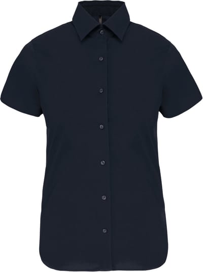 Kariban Dames stretch blouse korte mouwen K532 - Navy - XL