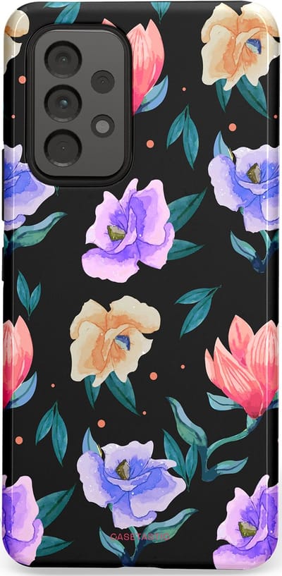 Casetastic hoesje geschikt voor Samsung Galaxy A53 (2022) 5G - Dubbellaagse bescherming - Avondtuin - Fashion Case - Zwart Petrol Lavendel